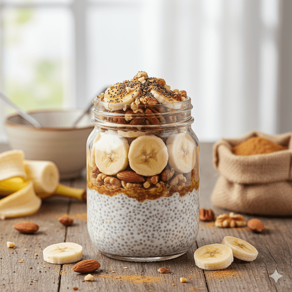Banana & Nuts Chia Pudding